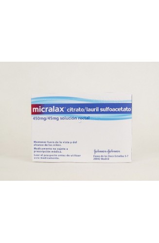 MICRALAX CITRATO/LAURIL SULFOACETATO 450 mg/ml + 45 mg/ml SOLUCION RECTAL 4 ENEMAS 5 ml